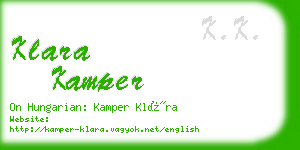 klara kamper business card